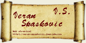 Veran Spasković vizit kartica